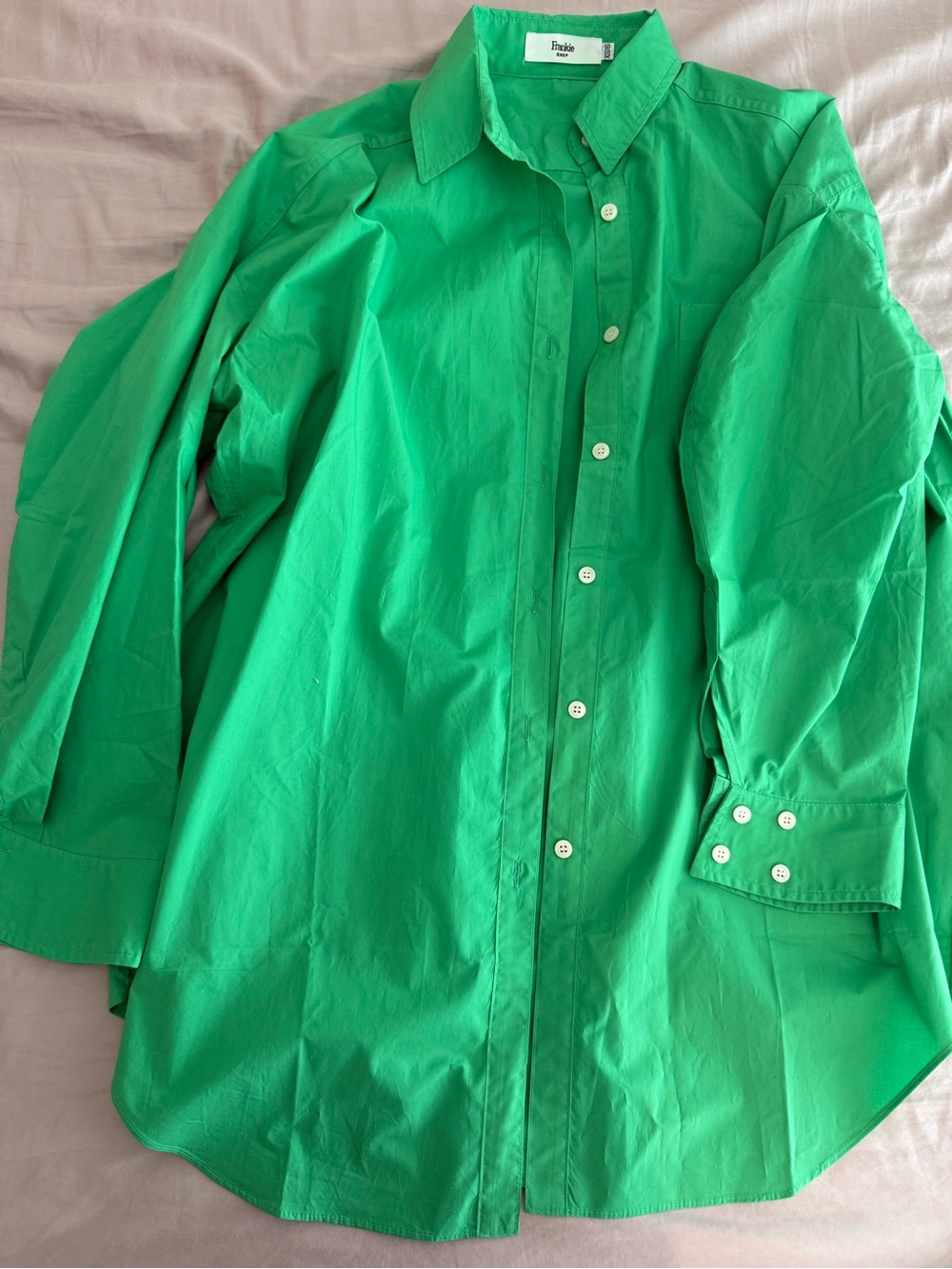 The Frankie Shop Green Oversized Button-Down Shirt
